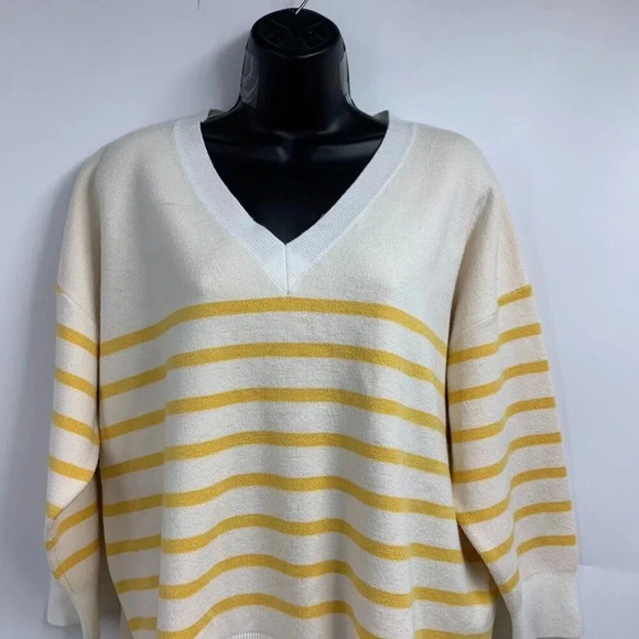 Philosophy Women's Striped V Neck Long Sleeve Pullover Sweater Size 1X NWT - Picture 4 of 14
